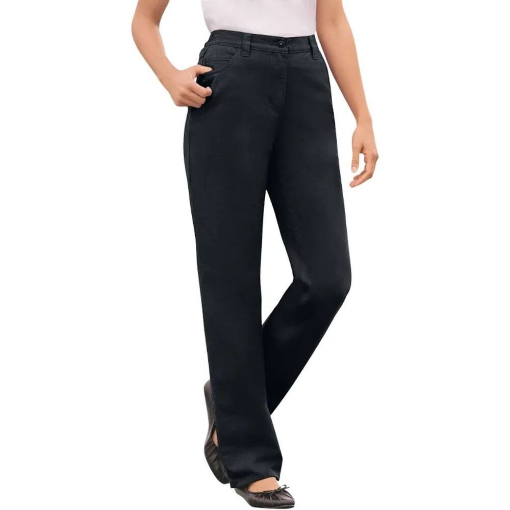 NWT Woman Within size 20W straight leg two button wide waistband jeans. - Picture 2 of 6